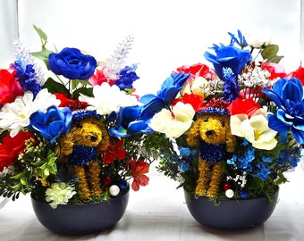 Patriotic Flower Arrangement, God Bless America, Red, White and Blue Flower, Independence Day Celebration