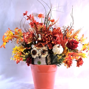 Handmade Floral Arrangement Featuring a Curious Owl