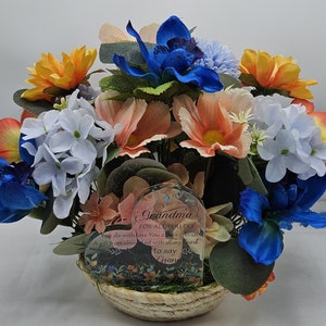 Grandma Gift Flower Arrangement, Happy Birthday, Happy Grandma/Mother&#39;s Day Gift,  I Love You Grandma, Acrylic Heart Grandma Love Message