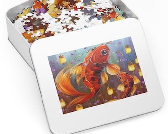 Koi Fish Jigsaw Puzzle (30, 110, 252, 500,1000-Piece) /Goldfish Puzzle/Vivid Series/1000 Pieces/Unique Jigsaw Puzzle/Family Adult relaxation
