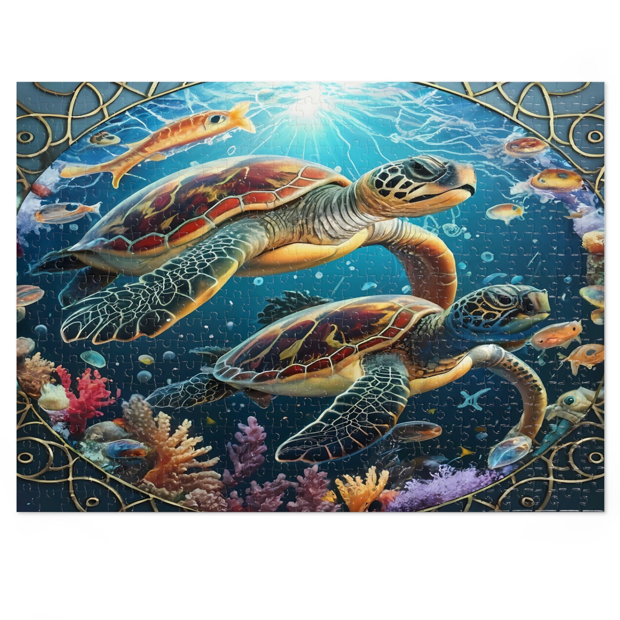 Sea Turtles Jigsaw Puzzle (30, 110, 252, 500,1000-piece)/ocean Life ...