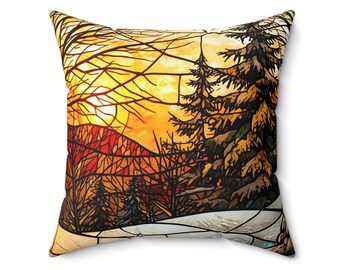 Christmas Season Pillow, Throw, Home Decor, Spun Polyester Square Cushion, Sofa Pillow