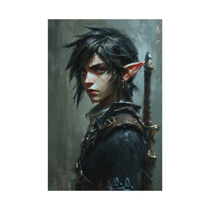 Dark link legend of zelda premium matte affiche verticale etsy france