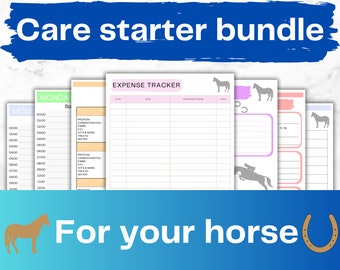 Colour Equine Care StartUp, Horse Health Plan Diary, Pony Weight Exercise Log, Medication Tracker, Diet Expence Record, Pet Sitting Sheet