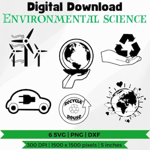 Umweltbewusstsein, Tag der Erde SVG, Erde Silhouette, Umwelt Clipart Png, Recycle Kunst, Cut File DXF, digitaler Download, kommerzielle Nutzung