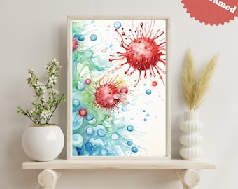Immunology Art, Immune Cells Classroom Wall Decor, Science Teacher Biology, Scientist Graduation, Immunologist Geeky Gift Biomedical Science