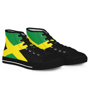 Jamaica Flag, Jamaican Shoes, Men's High Top Sneakers