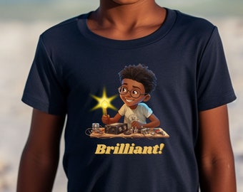 Black Kids in STEM T Shirt, Empowering African American boys in science education, Afro boy tee