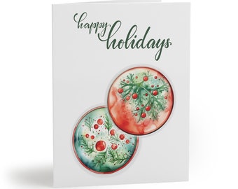 Biomedical Science Microbiology Christmas Card, Research Geeky Holiday Card, Science Teacher Scientist Lab Technician Biology Greeting Card