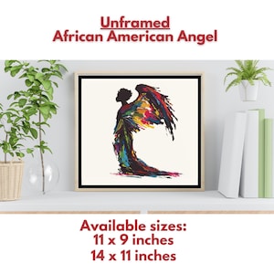 African American Angel Wall Art, Angel Print, Abstract Art, Black Angel Picture, Angel Wall Decor Poster, Spiritual Art, Angel Artwork