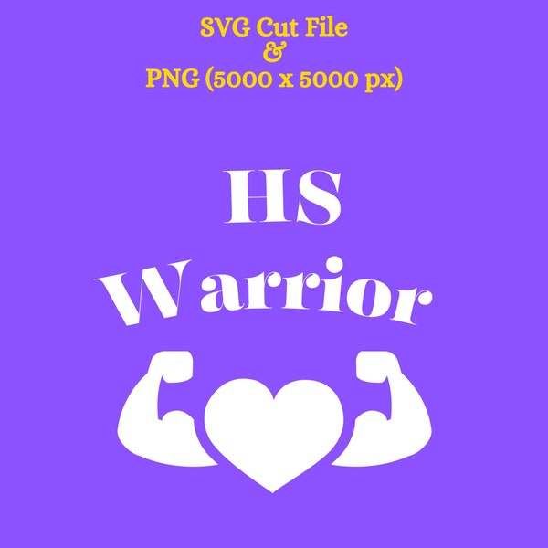 Hidradenitis Suppurativa SVG PNG Cut File, HS Warrior Silhouette Clipart for Cutting Machine, Digital Download, Commercial Use
