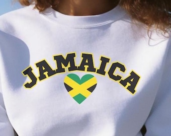 Jamaica Sweatshirt, Jamaican Flag Sweater, Gift for Jamaican, Crewneck Sweater, Jamaican Vacation