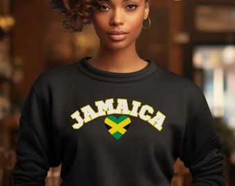 Jamaica Sweatshirt, Jamaican Flag Sweater, Gift for Jamaican, Crewneck Sweater, Jamaican Vacation