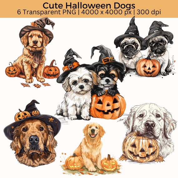 Halloween Dogs PNG Clipart, Cute Dogs With Witch Hats and Jack O Lanterns, Pugs Clipart, Golden Retrievers Puppies Clipart, Dog Sublimation - Etsy Halloween Dogs PNG Clipart, Cute Dogs With Witch Hats and Jack O Lanterns, Pugs Clipart, Golden Retrievers Puppies Clipart, Dog Sublimation - Etsy