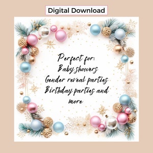 Fondo de fiesta de revelación de género, fondo de baby shower rosa azul pastel, invitación digital de fiesta de cumpleaños, uso comercial de descarga digital
