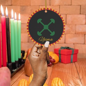 Ujima Kwanzaa Ornaments, Kwanzaa 7 Principles Collective Work and Responsibility, Happy Kwanzaa Decorations, African American Holiday gift