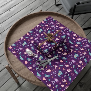 Cute Axolotl wrapping paper, Purple Gift wrap, Axolotl Birthday Party, Axolotl Gift Packaging, Kids Wrapping Paper Axolotl Gifts 画像 6