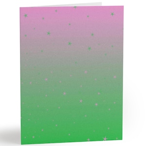 Ensemble de cartes de voeux roses et vertes pour toutes les occasions, papeterie inspirée d'une sororité, intérieur vierge, enveloppes blanches incluses, cadeau d'homologation
