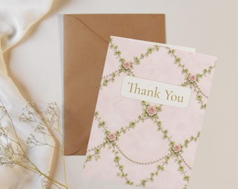 Juego de tarjetas de agradecimiento / Papelería inspirada en AKA / Pearls and Ivy / Interior en blanco
