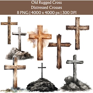 Altes robustes Kreuz PNG, beunruhigtes Kreuz, christliches Kreuz, religiöses Ostern, Karfreitag Clipart, Glaube Jesus, digitaler Download kommerzielle Nutzung
