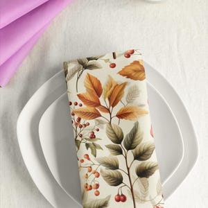 Autumn Napkins, Reusable Napkins, Cloth Napkins, Thanksgiving Hostess gift, Fall Dinner Napkins, Autumn Table Decor, Housewarming Gift