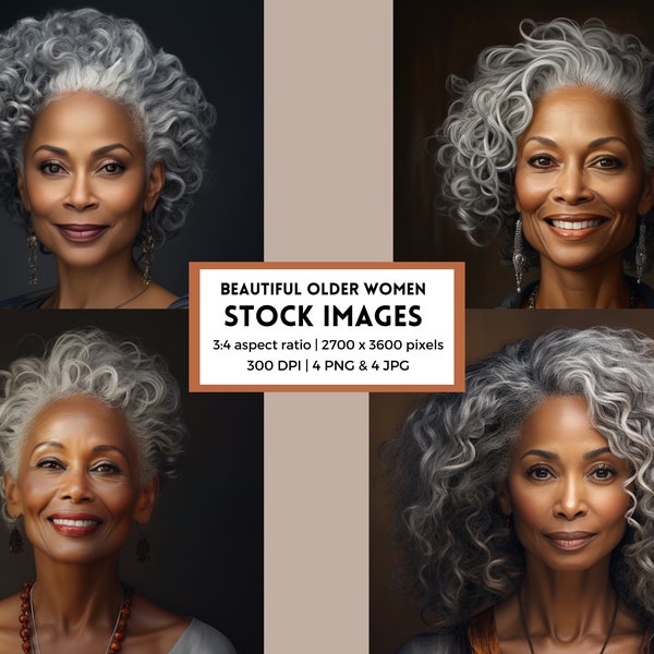 African American Older Women Photos, Gray Hair Stock Photos, Beauty Skincare Stock Images, Hair Salon, Black Model, Commercial Use, Melanin