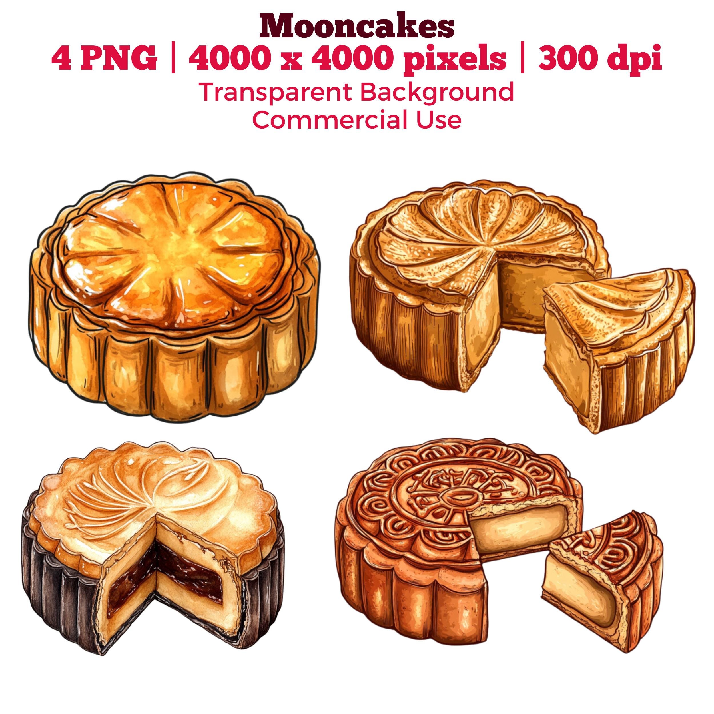 Mooncake clipart, Mid Autumn Festival PNG, Chinese Clipart, Bakery Menu Design, Desserts PNG, Chinese Food art, Commercial Use