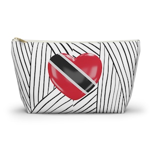 Trinidad and Tobago Flag Zipper Pouch, Trini makeup travel bag, pencil case, souvenir gift