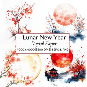 Lunar New Year Digital Papier, chinesische Laterne, asiatische Hintergründe, Hintergrund, chinesische Hochzeit, digitaler Download, kommerzielle Nutzung, Sublimation