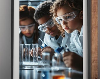 Science Classroom Poster, Kids STEM Wall Art, Science Teacher, Chemistry Laboratory Decor, Back to School Gift, Homeschool Unframed Poster