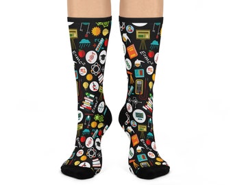 Science Teacher Socks, Gift for Scientist, Lab Week, geeky graduation gift for chemistry physics student