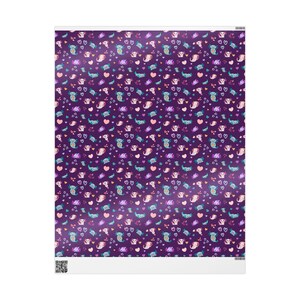 Cute Axolotl wrapping paper, Purple Gift wrap, Axolotl Birthday Party, Axolotl Gift Packaging, Kids Wrapping Paper Axolotl Gifts 画像 12