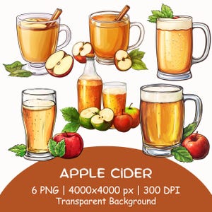 Cidra de Maçã PNG, Bebidas de Outono, Clipart de Bebidas de Outono, Design de Menu PNG, Cidra de Maçã Quente, Cidra Forte, Imagens de Garrafa de Cidra