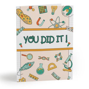 Tarjeta de felicitación para niños, ¡Lo lograste!, Graduado de primaria, Lindo juego de tarjetas de felicitación de fin de año escolar, Regalo de clase de maestro/tutor.