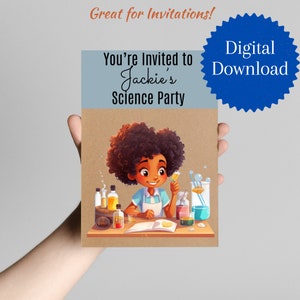 Black Girl Science Clipart, African American Kids Scientist Party ...