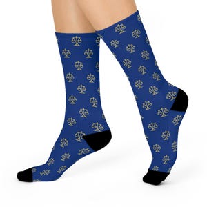 Navy Blue Scales of Justice Socks, Attorney Gift, Lawyer Present, Legal Professional, Law Student Graduation, Courthouse Fashion, Paralegal