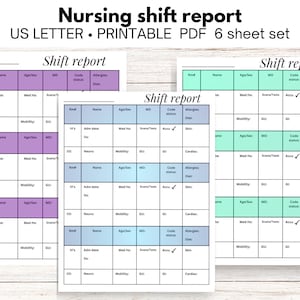 Nurse report sheet, shift report, nurse brain, med surg, icu, tele, ortho, cardiac, hand off report, nurse report, shift report template