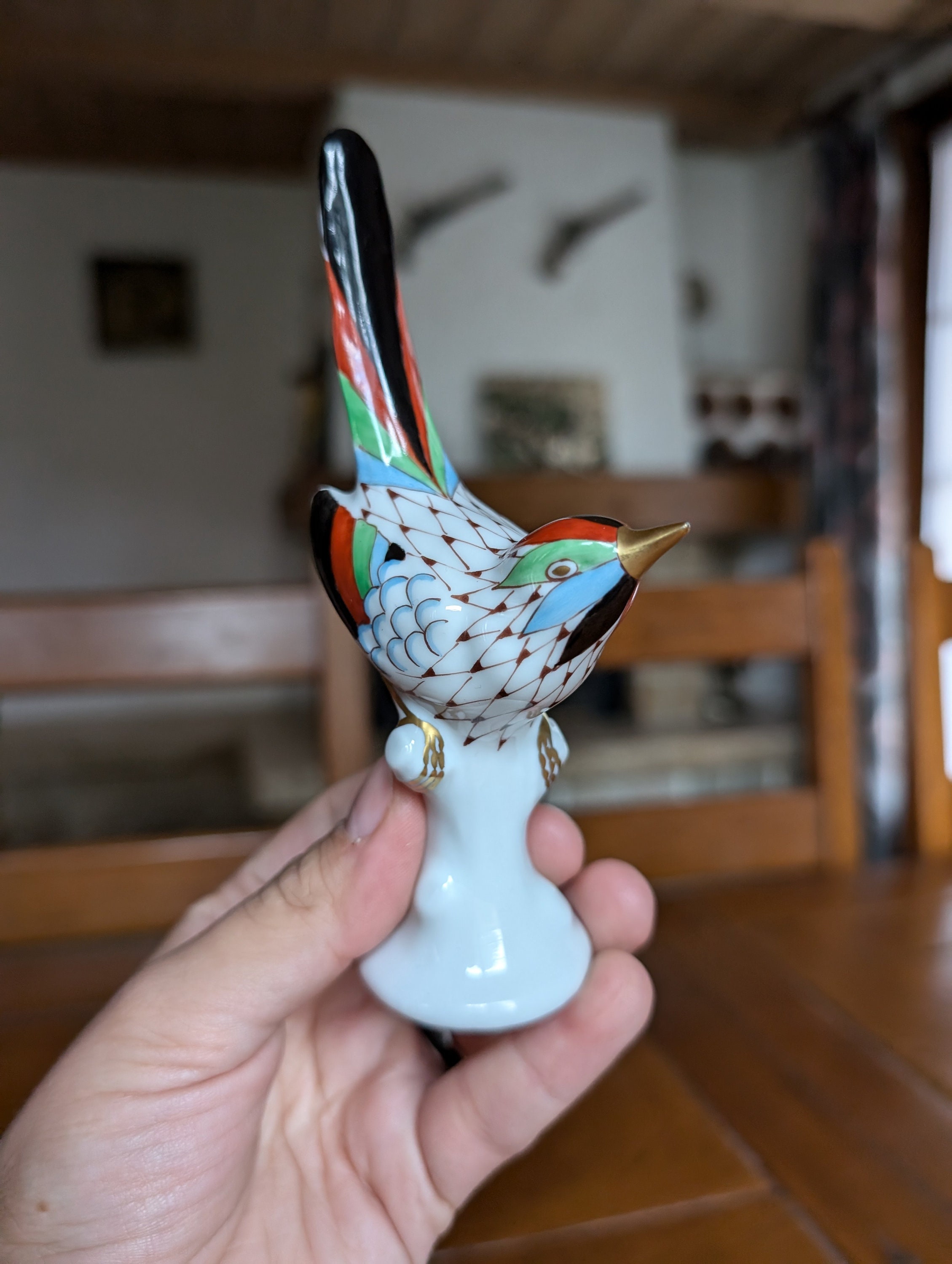 Hollohaza Hungary Collectible Porcelain Figurine of a Bird