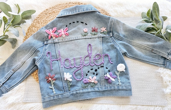 DENIM JACKET WITH EMBROIDERY, BABY GIRL DENIM JACKET WITH EMBROIDERY, BABY GIRL