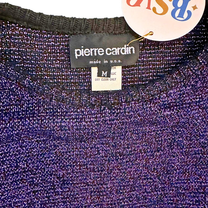 1980's Purple Metallic Sweater Pierre Cardin Size M Medium - Etsy