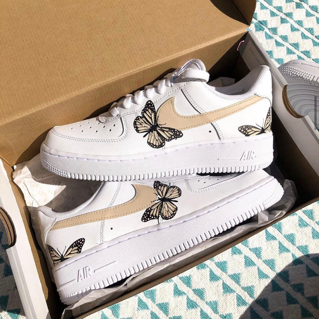 custom nike air force butterfly