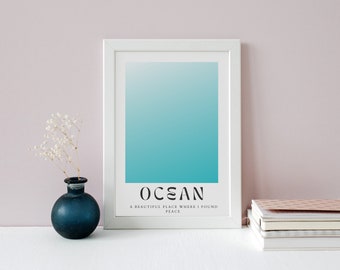 Ocean Aura Art Print, digital download, minimalistic design