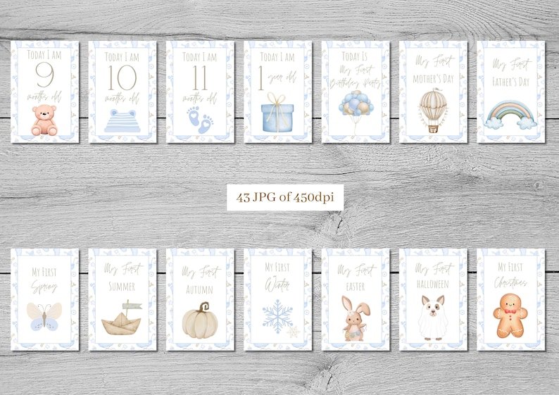 49 Baby Boy Milestone Cards Printable Monthly Milestone Cards Baby