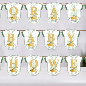 Paquete imprimible para baby shower del Rey León, pancarta con letras de la A a la Z, mono, letrero de bienvenida, decoración para fiesta, decoraciones para baby shower, conjunto digital del Rey León