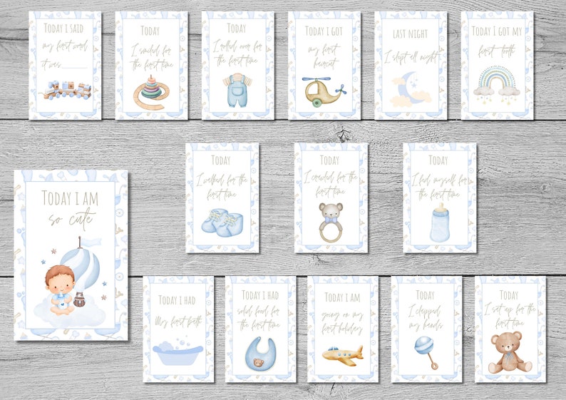 49 Baby Boy Milestone Cards Printable Monthly Milestone Cards Baby