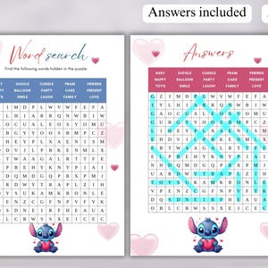 Stitch Kids Birthday Party Games Bundle Who Knows the Baby Fun ...