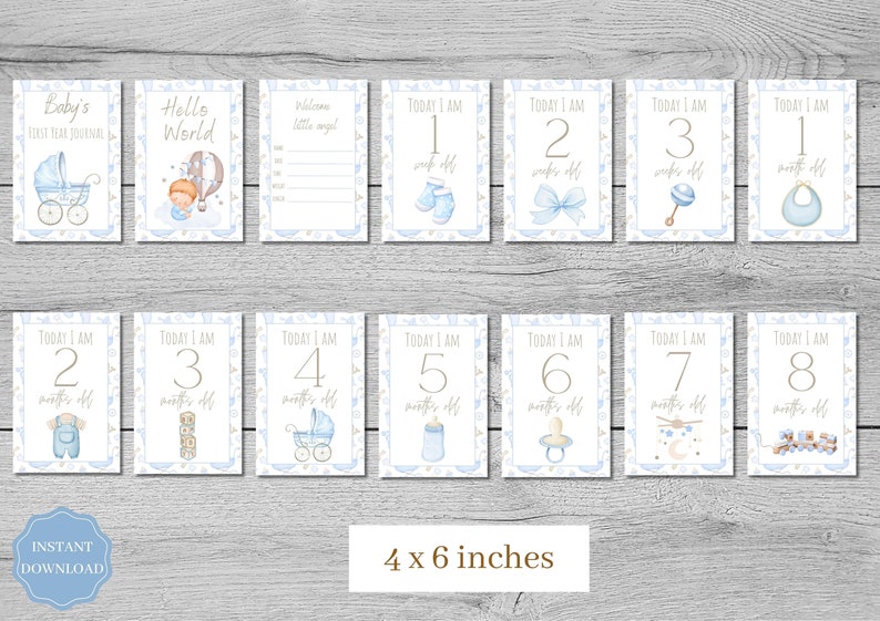 49 Baby Boy Milestone Cards Printable Monthly Milestone Cards Baby