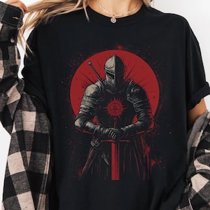 Comfort Colors® Medieval Knight Shirt, Dark Fantasy Knight Shirt, Templar Knight Tee, Christian Knight T-shirt, Vintage Templar Tshirt