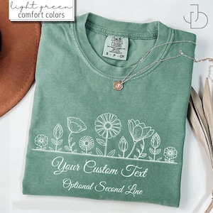 Custom Floral Shirt, Personalized Floral Tee, Wildflower Name T-shirt, Personalized Teacher Shirt, Botanical T-Shirt, Gift for Women