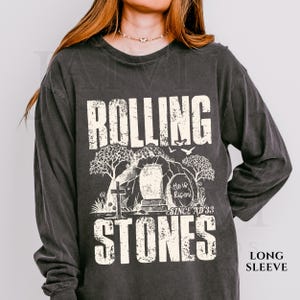 Comfort Colors® Rolling Stones Shirt, He is Risen Christian Tee, Easter Gift Vintage Jesus Tomb Graphic T-shirt image 8